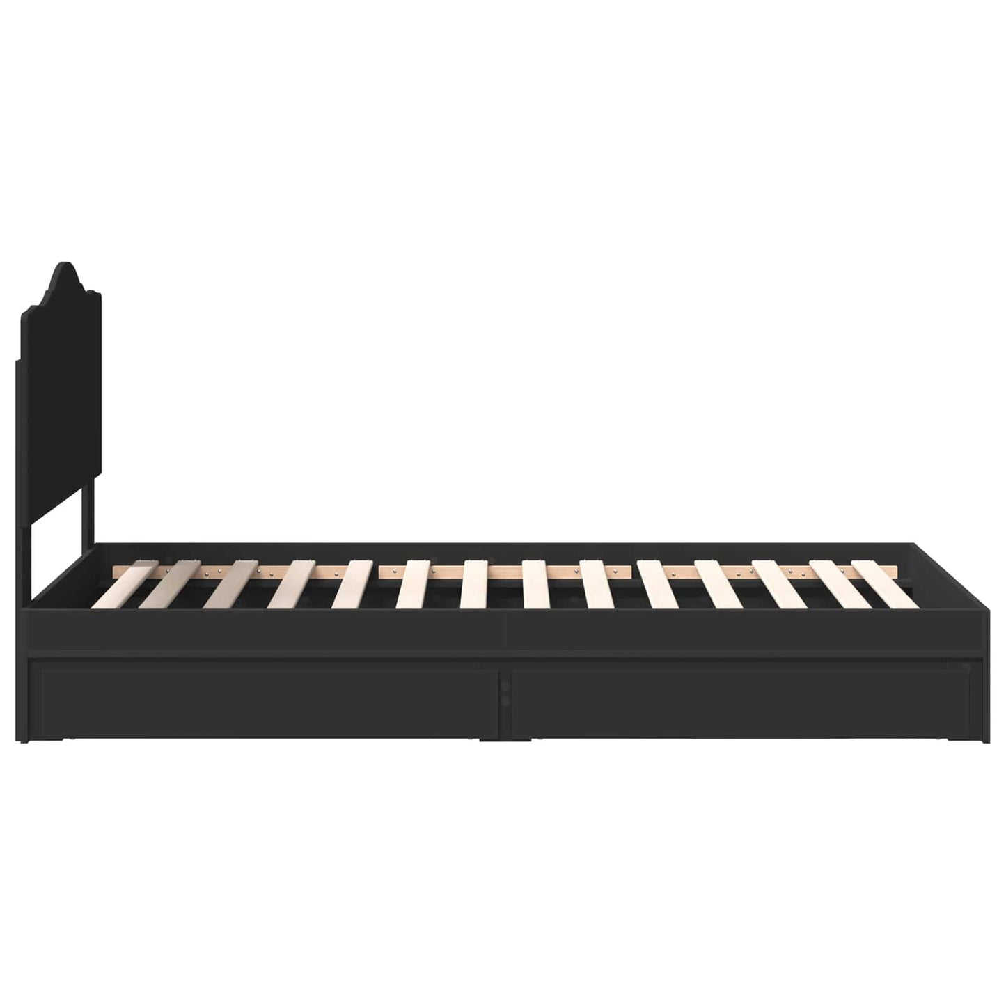 vidaXL Storage Bed with Drawer Black 70 x 190 cm Engineered Wood
