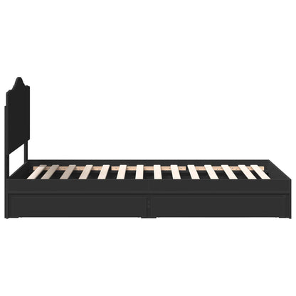 vidaXL Storage Bed with Drawer Black 70 x 190 cm Engineered Wood