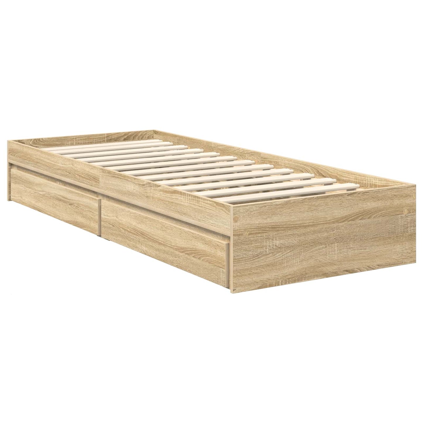 vidaXL Storage Bed with Drawer Sonoma Oak 70 x 190 cm Engineered Wood