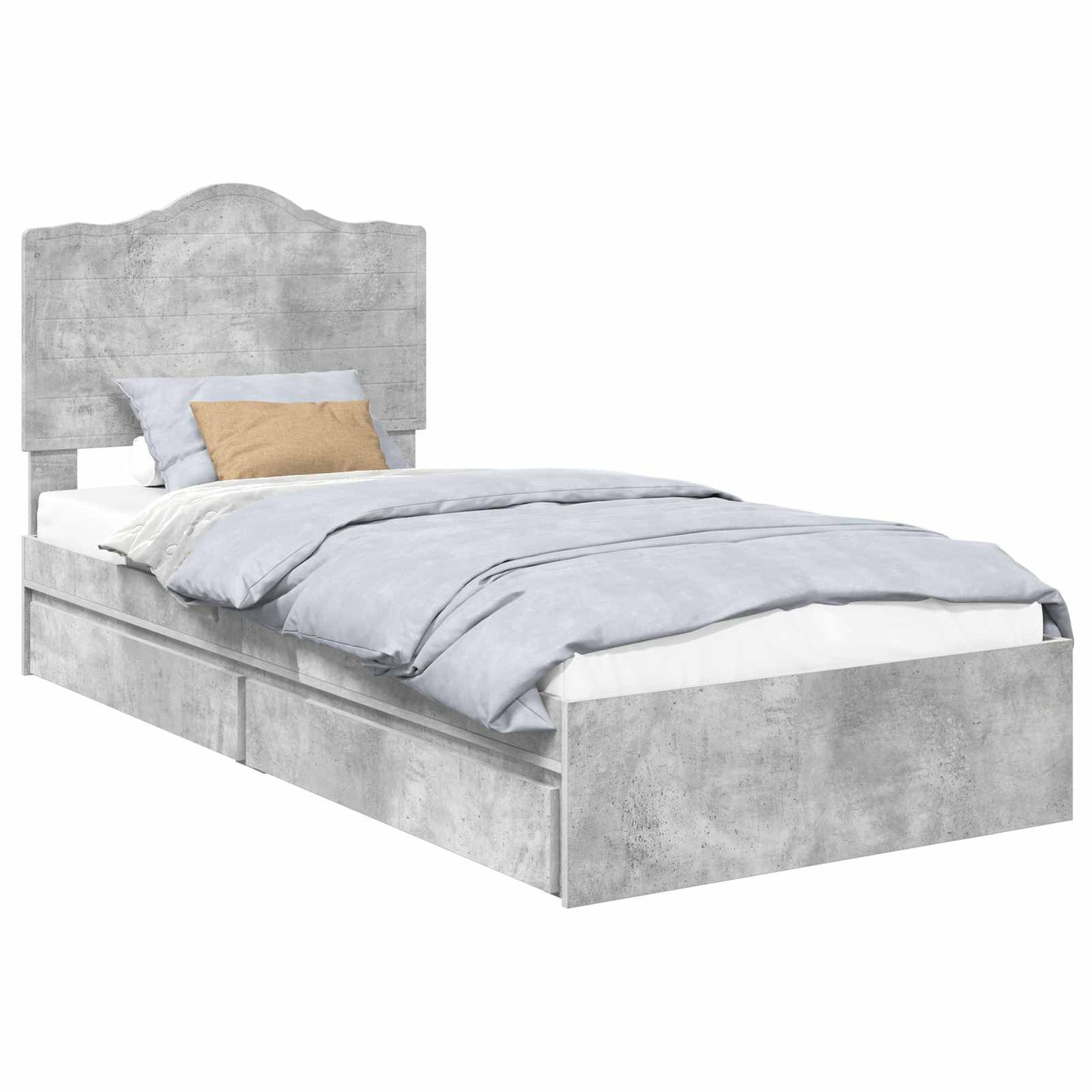 vidaXL Storage Bed Concrete Grey 70 x 190 cm Engineered Wood