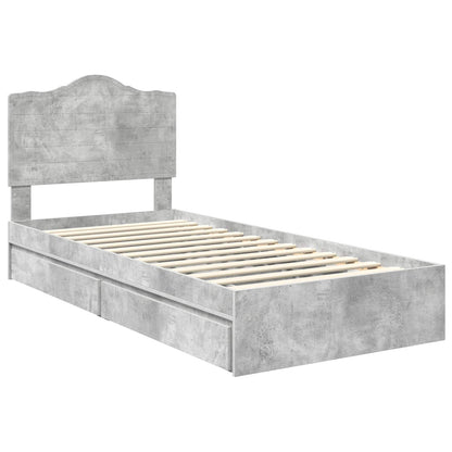 vidaXL Storage Bed Concrete Grey 70 x 190 cm Engineered Wood