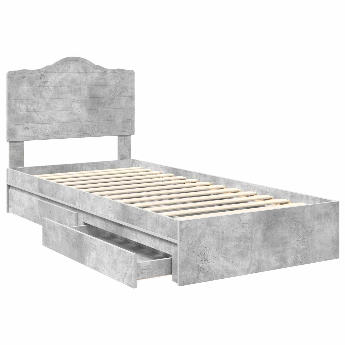 vidaXL Storage Bed Concrete Grey 70 x 190 cm Engineered Wood