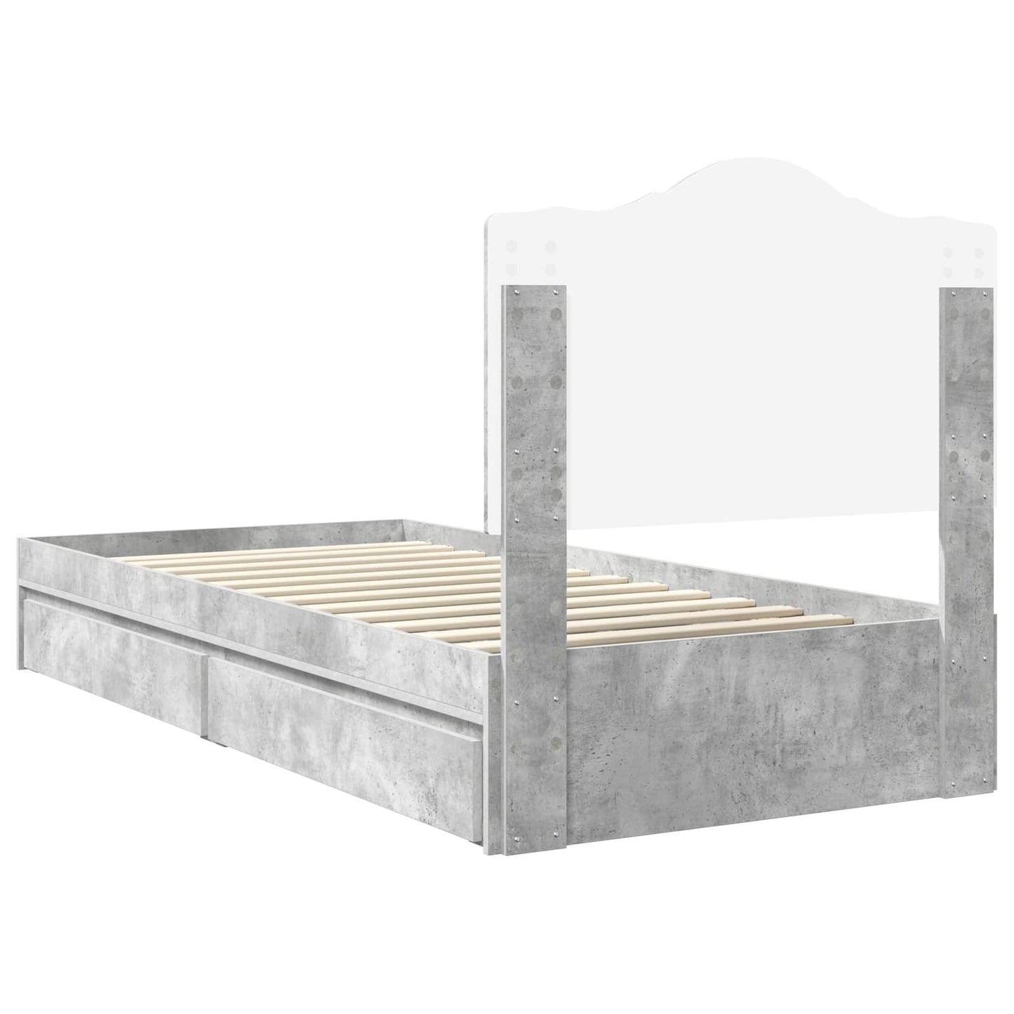 vidaXL Storage Bed Concrete Grey 70 x 190 cm Engineered Wood