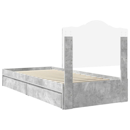 vidaXL Storage Bed Concrete Grey 70 x 190 cm Engineered Wood