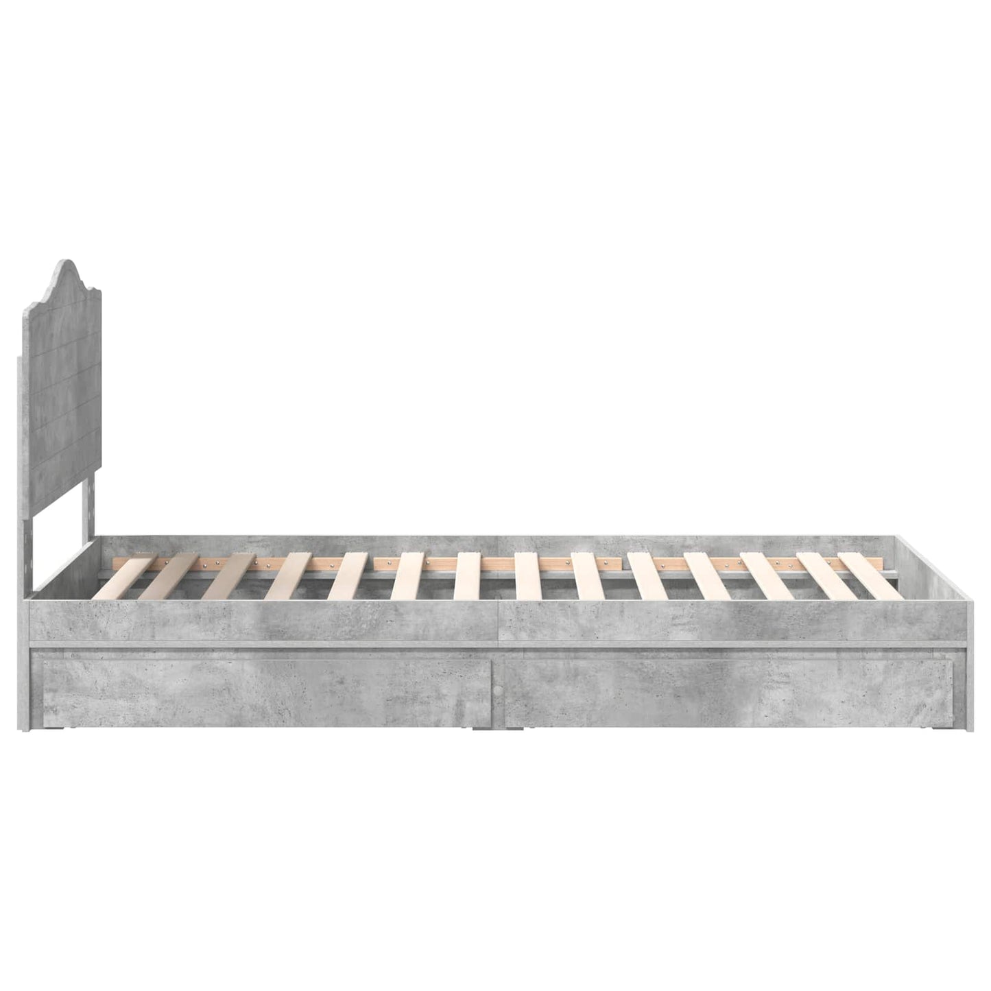 vidaXL Storage Bed Concrete Grey 70 x 190 cm Engineered Wood