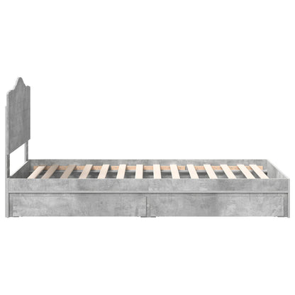 vidaXL Storage Bed Concrete Grey 70 x 190 cm Engineered Wood
