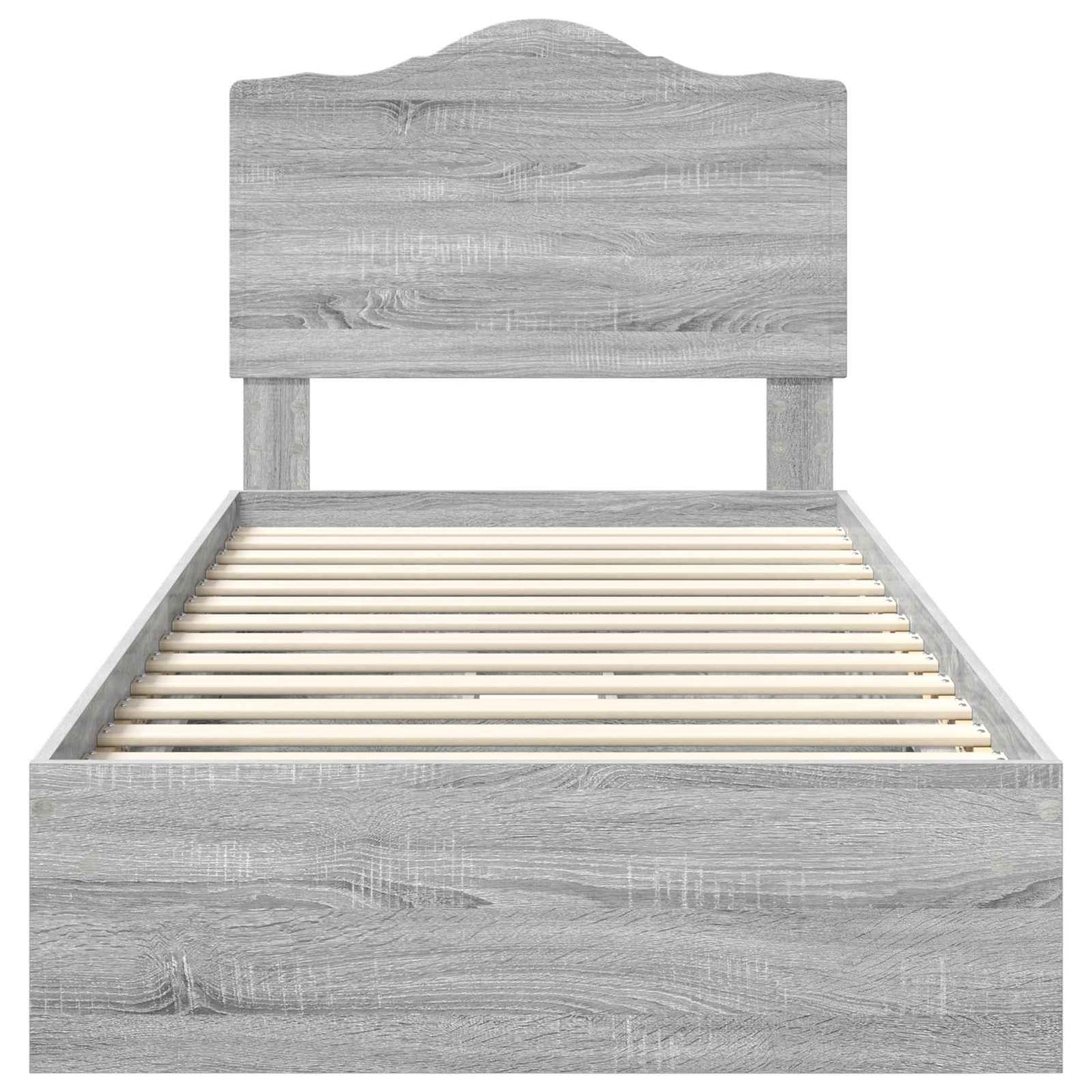 vidaXL Storage Bed with Drawer Grey Sonoma 70 x 190 cm Engineered Wood