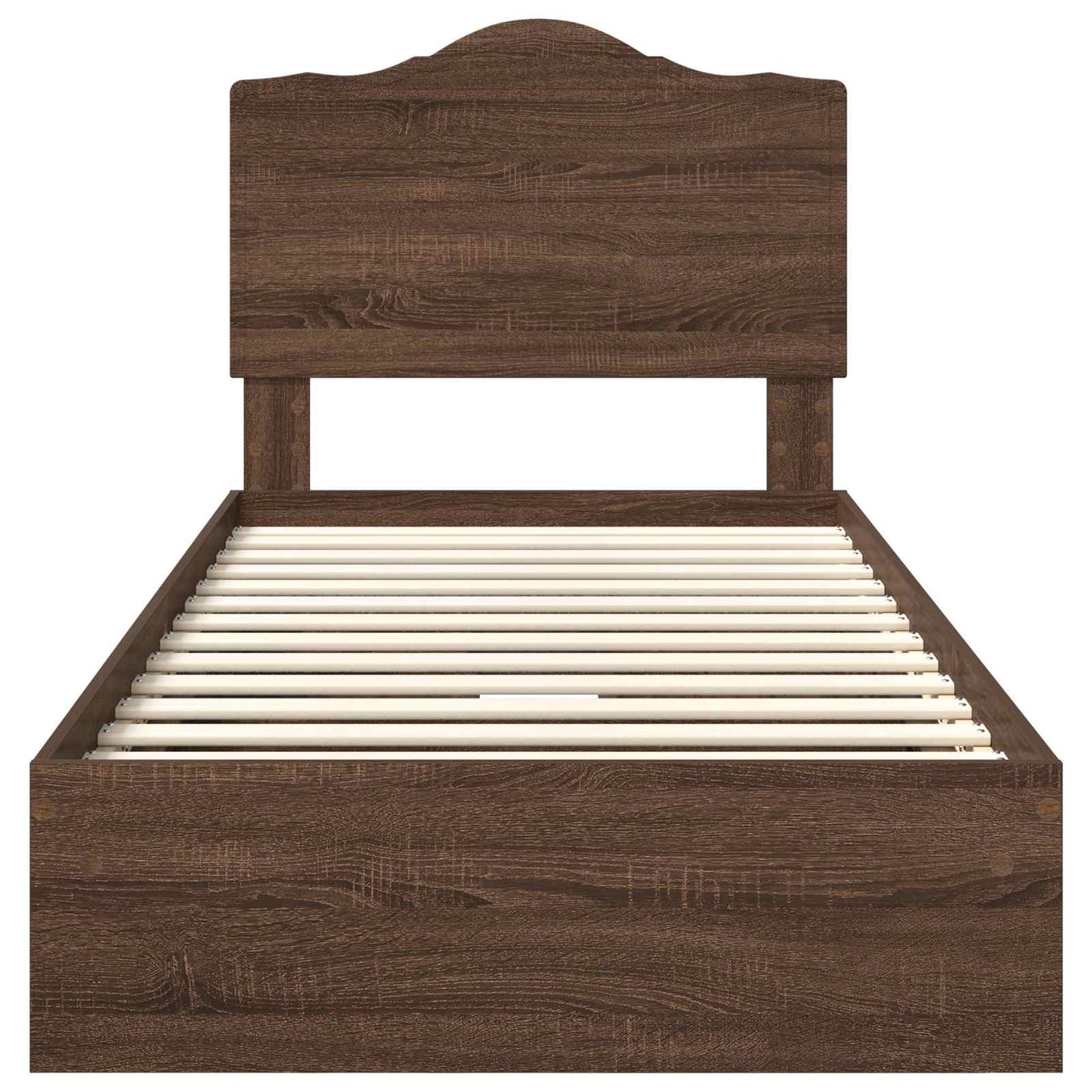 vidaXL Storage Bed with Drawer Brown Oak 70 x 190 cm Engineered Wood