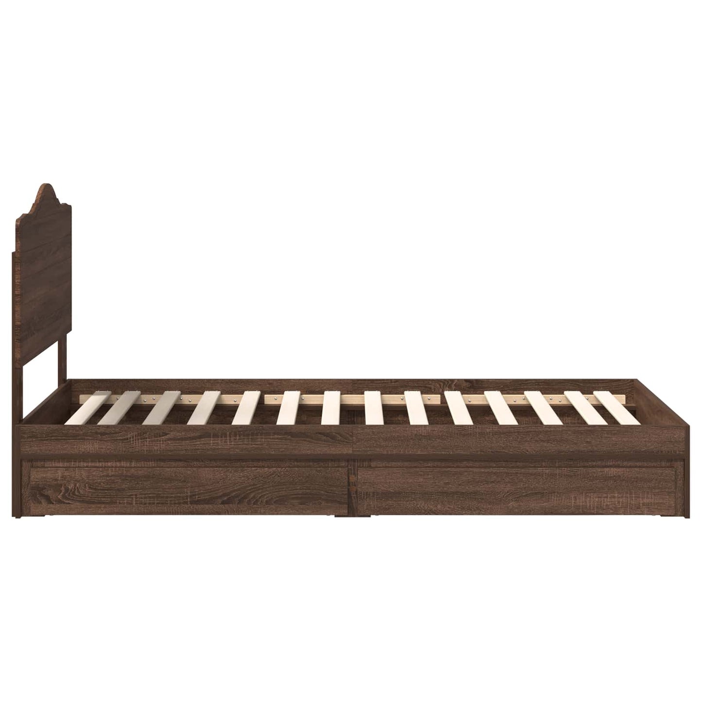 vidaXL Storage Bed with Drawer Brown Oak 70 x 190 cm Engineered Wood