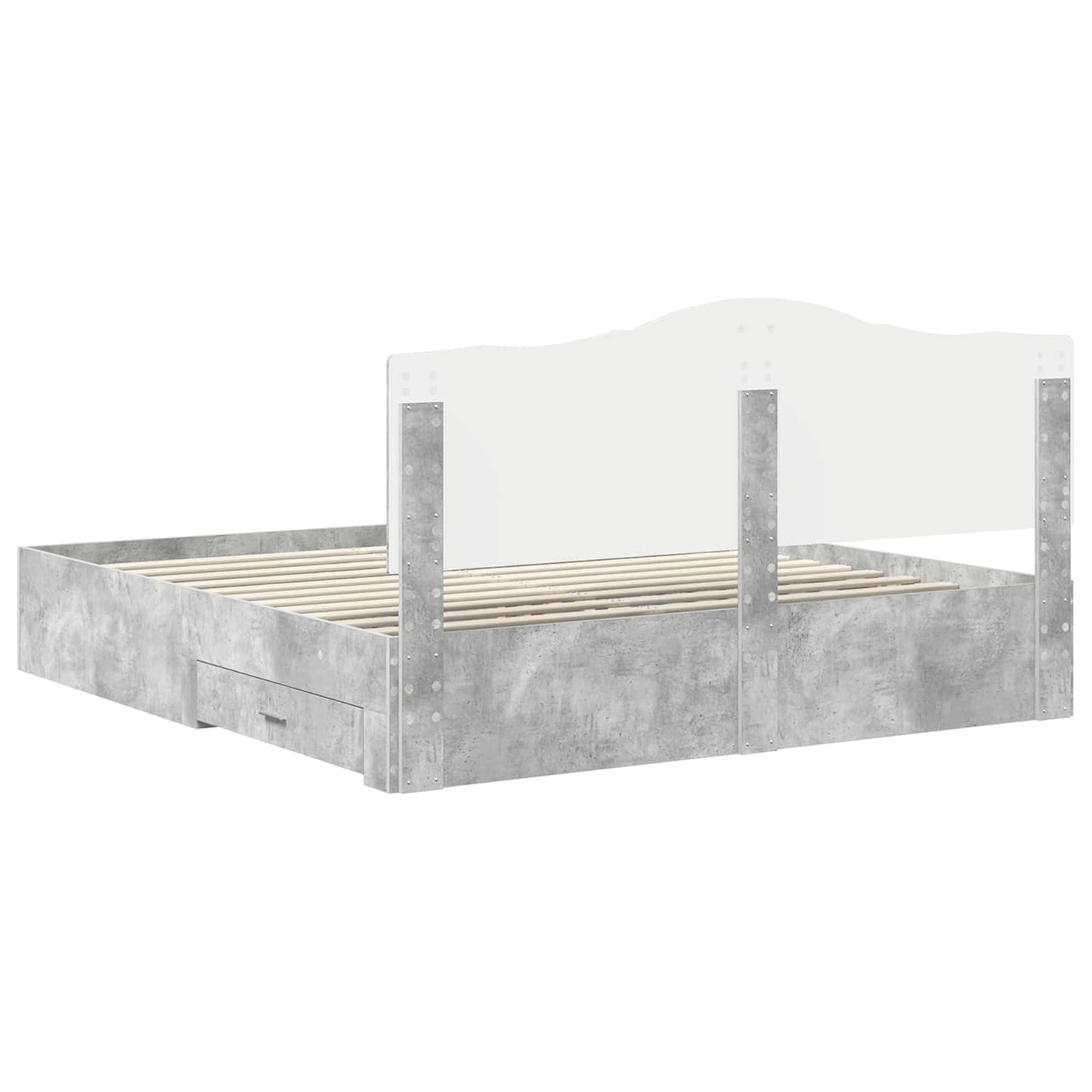 vidaXL Bed Frame Concrete Grey 200 x 200 cm Engineered Wood