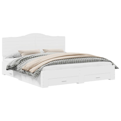 vidaXL Bed Frame with Headboard White 180 x 200 cm Engineered Wood
