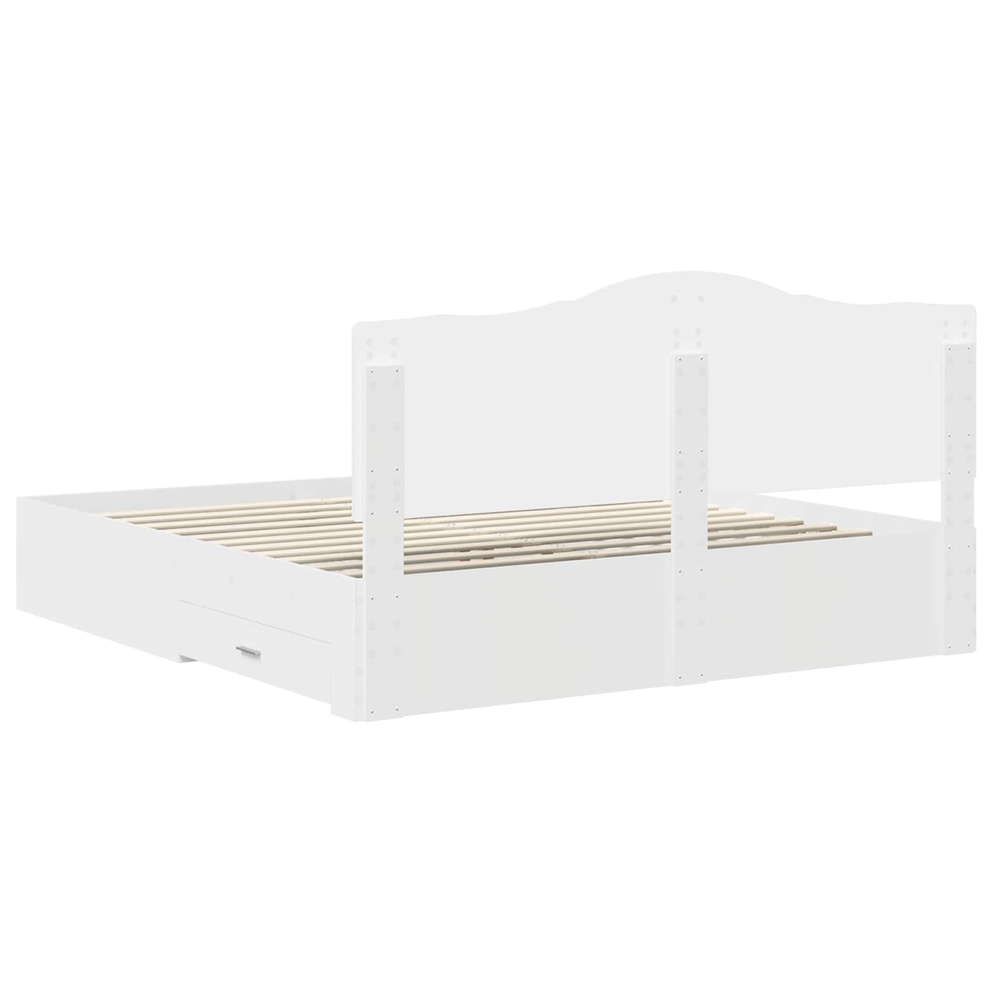vidaXL Bed Frame with Headboard White 180 x 200 cm Engineered Wood