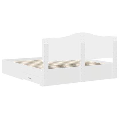 vidaXL Bed Frame with Headboard White 180 x 200 cm Engineered Wood
