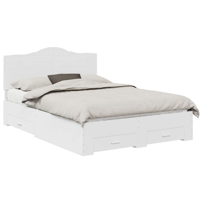 vidaXL Bed Frame with Headboard White 160 x 200 cm Engineered Wood