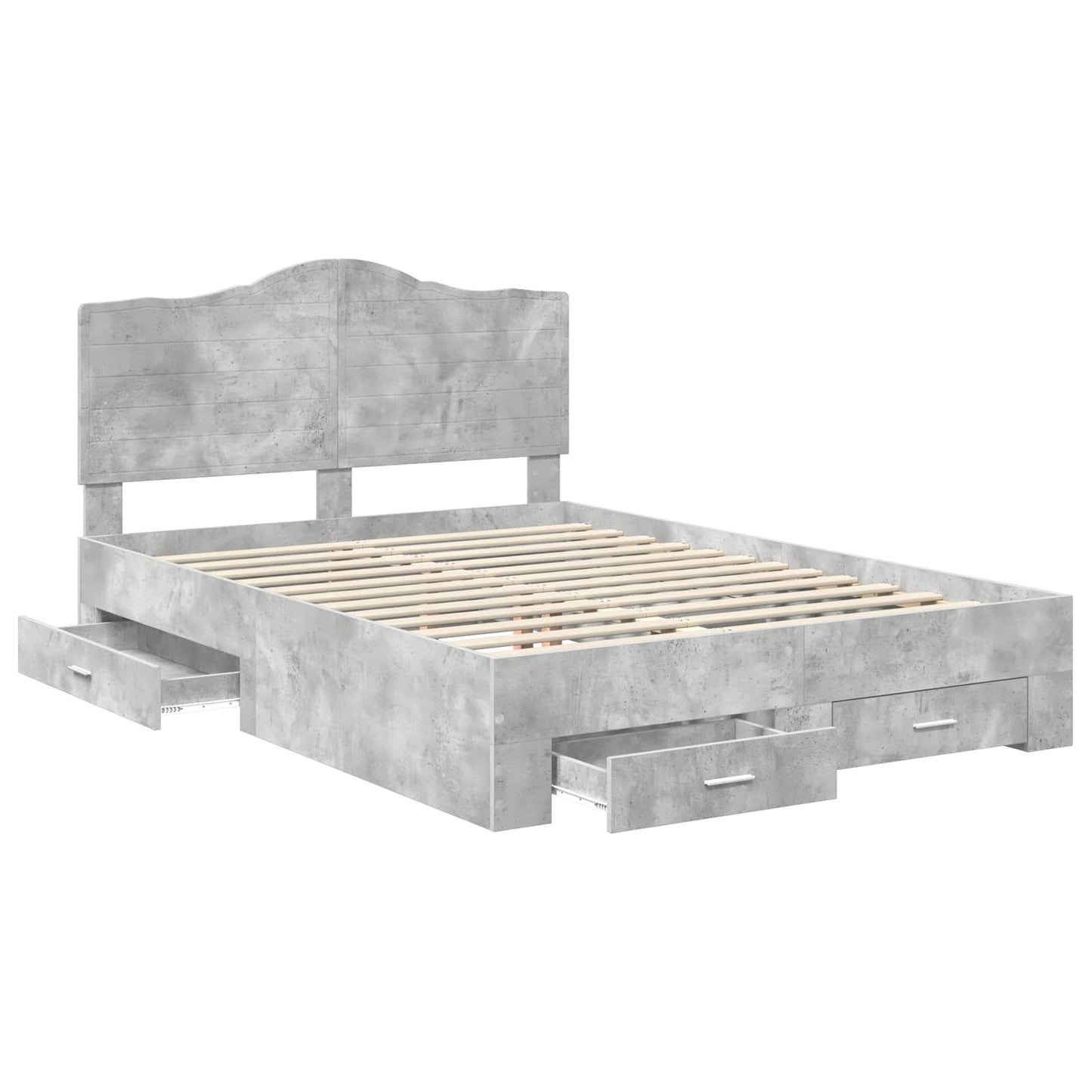vidaXL Bed Frame Concrete Grey 160 x 200 cm Engineered Wood