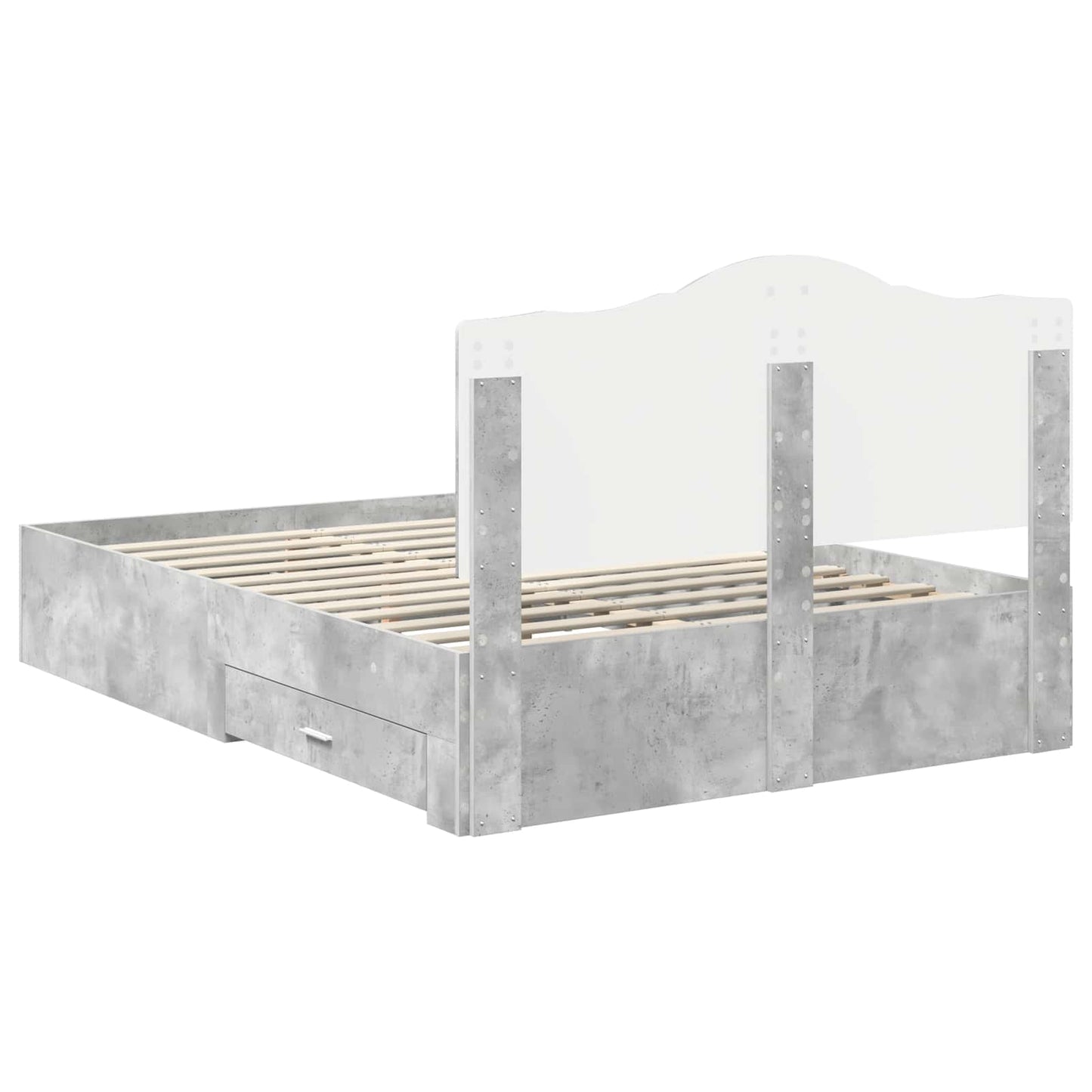 vidaXL Bed Frame Concrete Grey 160 x 200 cm Engineered Wood