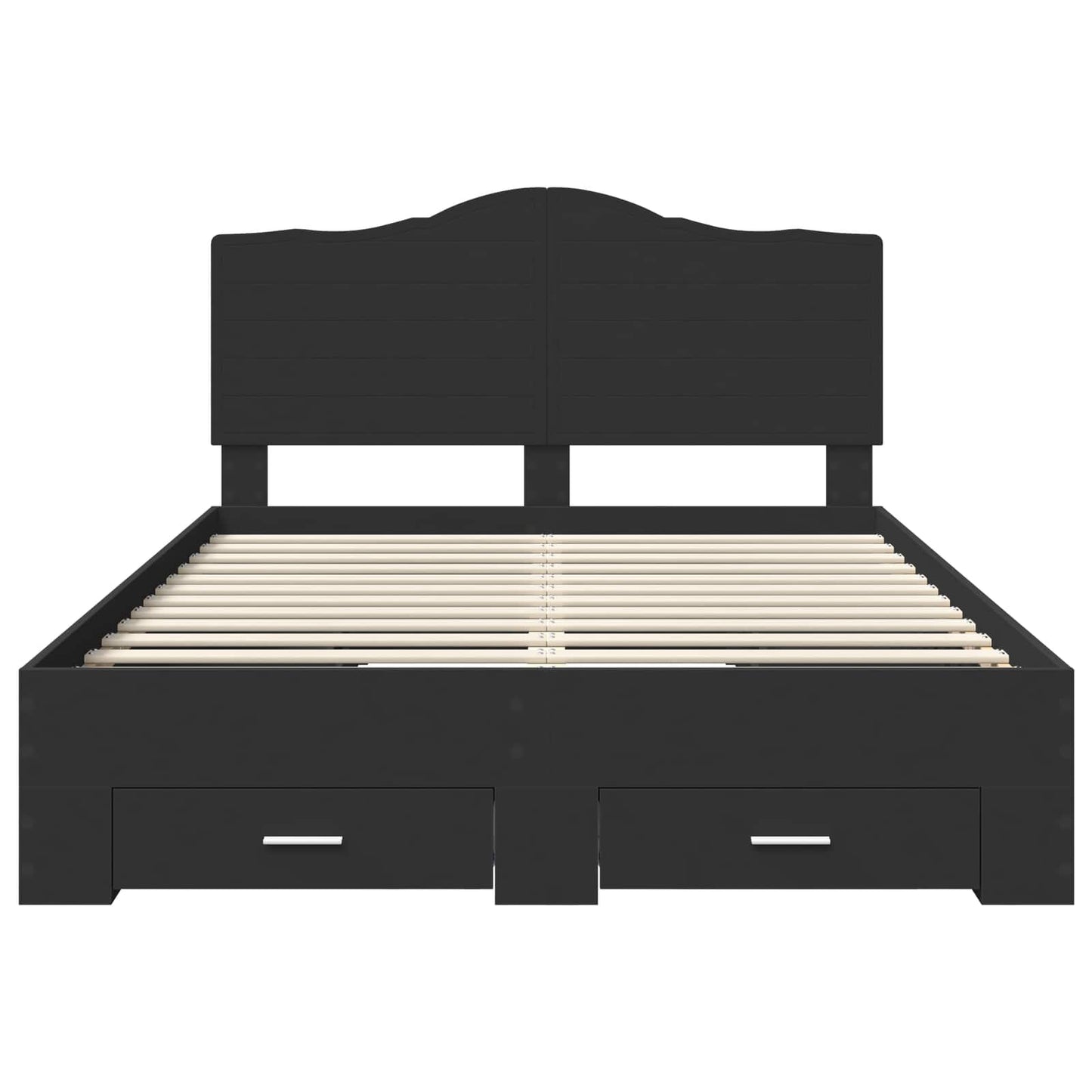 vidaXL Bed Frame with Headboard Black 150 x 200 cm Engineered Wood
