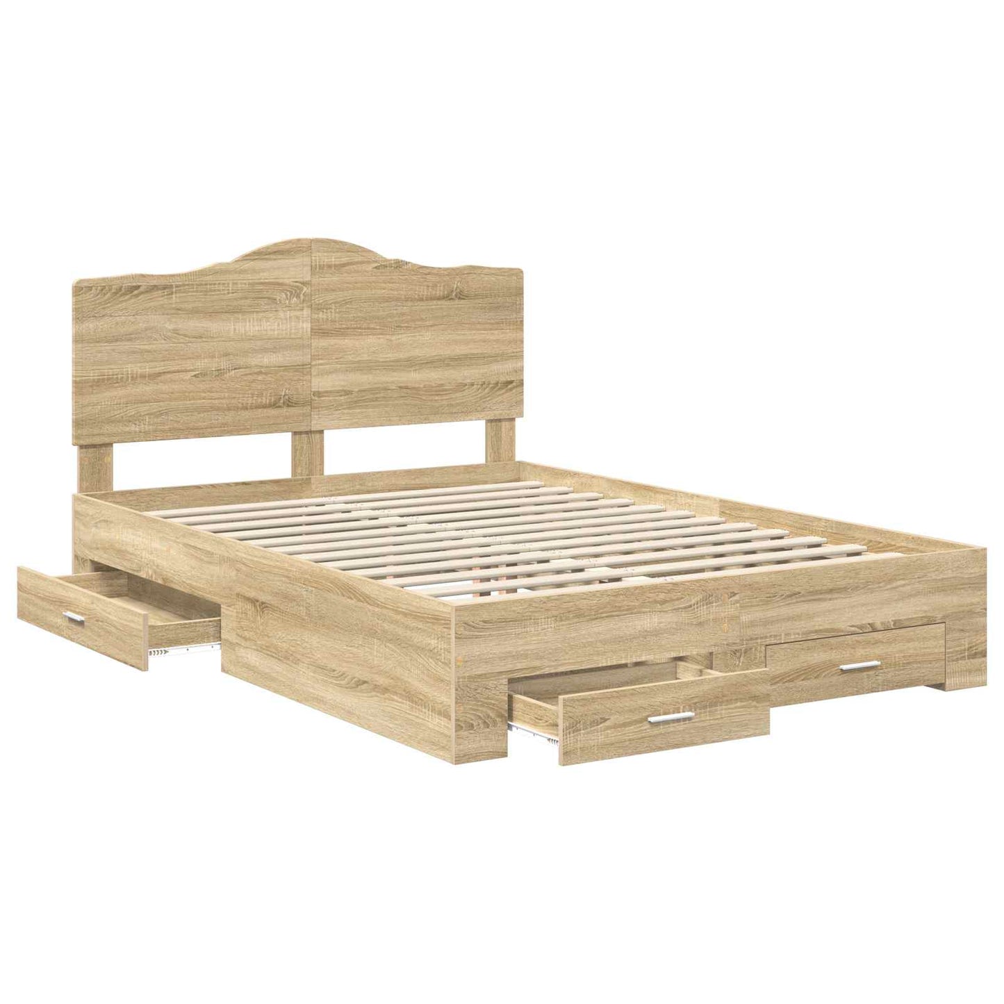 vidaXL Bed Frame with Drawer Sonoma Oak 150 x 200 cm Engineered Wood