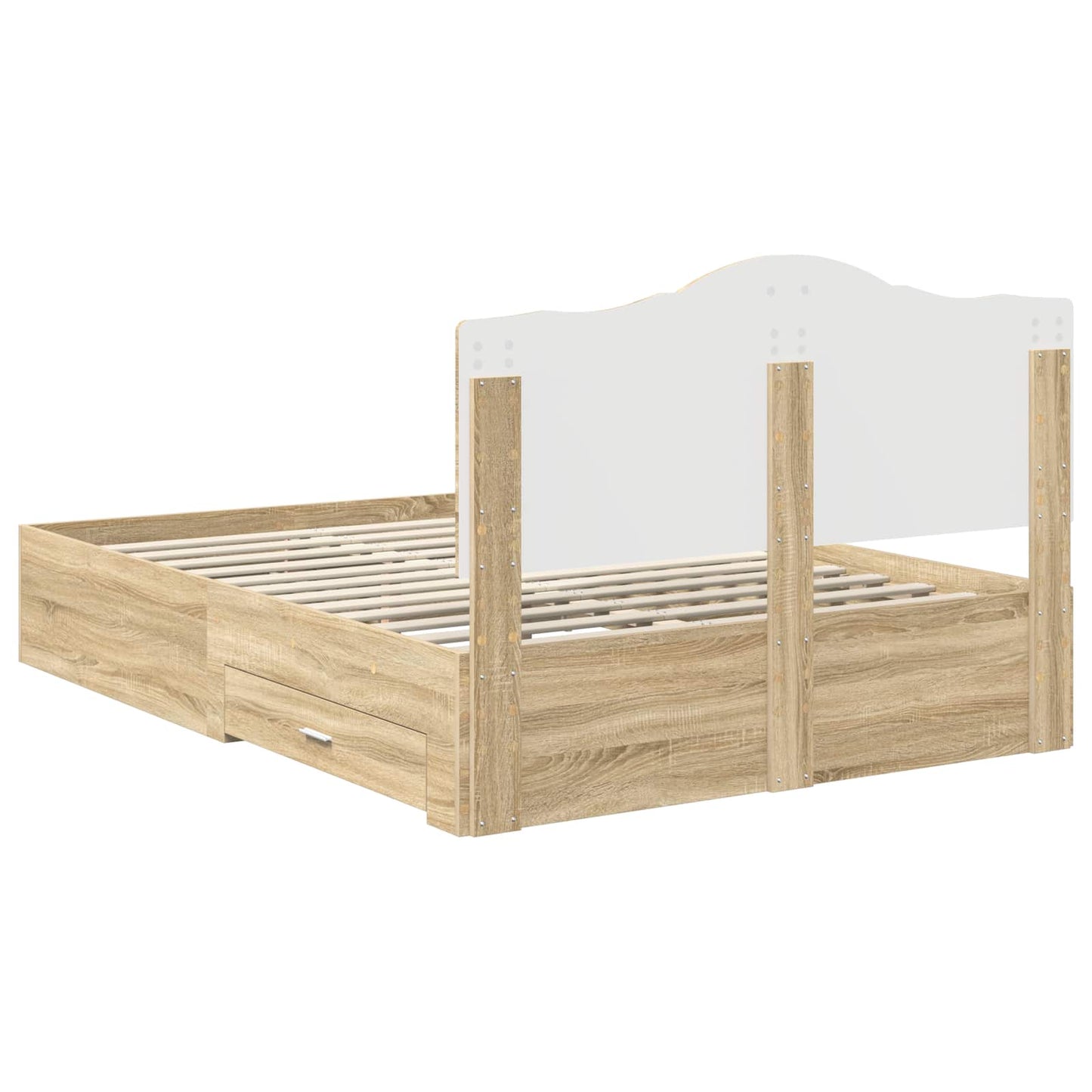 vidaXL Bed Frame with Drawer Sonoma Oak 150 x 200 cm Engineered Wood