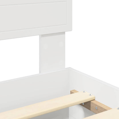 vidaXL Bed Frame with Headboard White 140 x 200 cm Engineered Wood