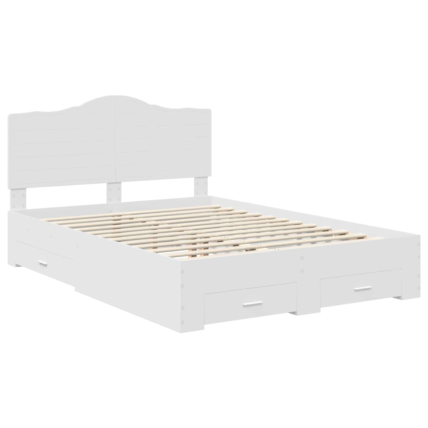 vidaXL Bed Frame with Headboard White 140 x 190 cm Engineered Wood
