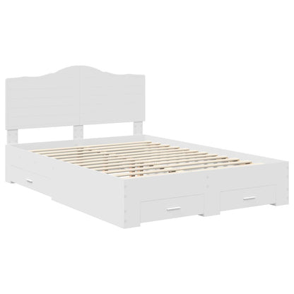 vidaXL Bed Frame with Headboard White 140 x 190 cm Engineered Wood