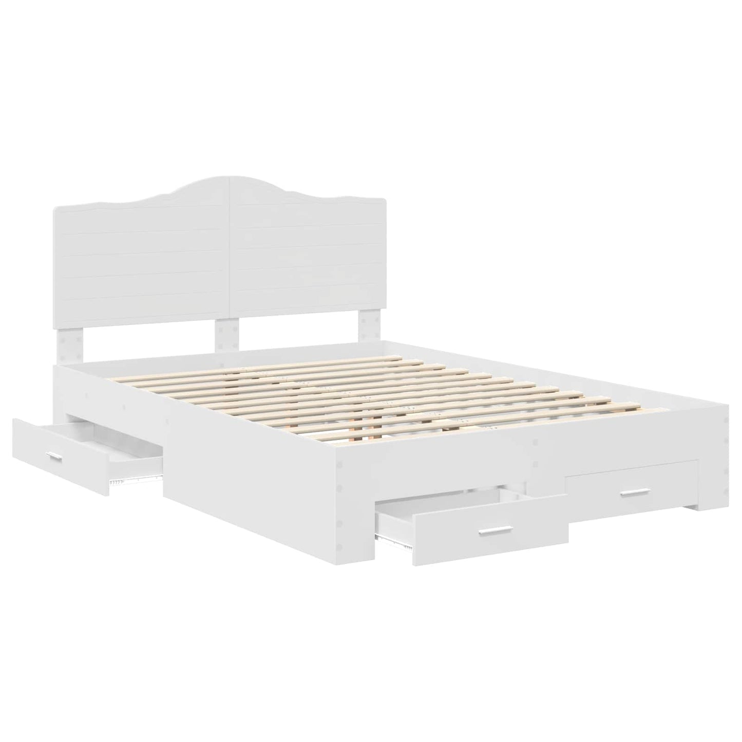 vidaXL Bed Frame with Headboard White 140 x 190 cm Engineered Wood