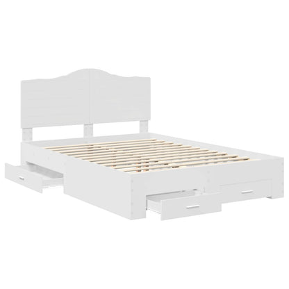 vidaXL Bed Frame with Headboard White 140 x 190 cm Engineered Wood