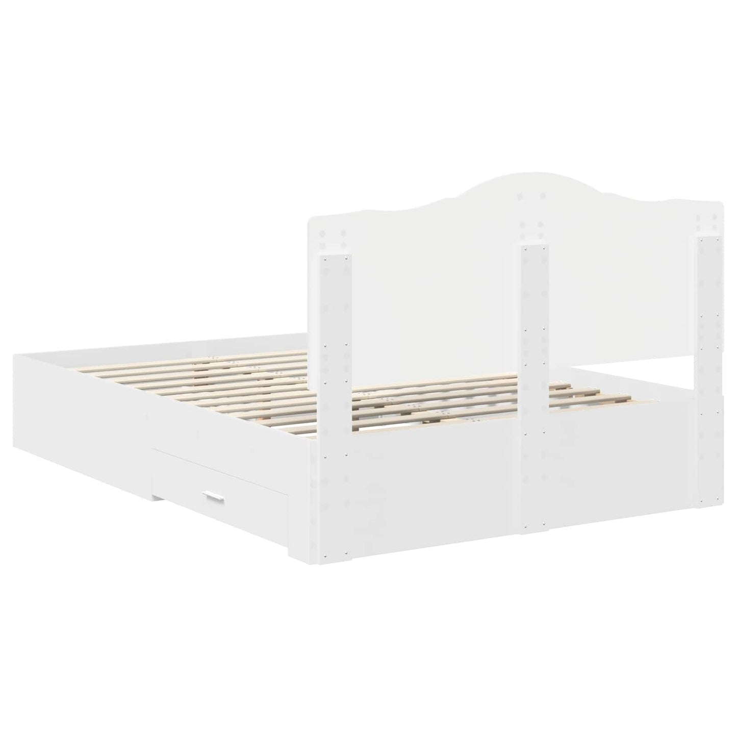 vidaXL Bed Frame with Headboard White 140 x 190 cm Engineered Wood