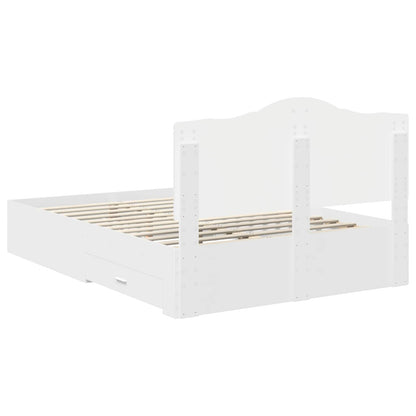 vidaXL Bed Frame with Headboard White 140 x 190 cm Engineered Wood