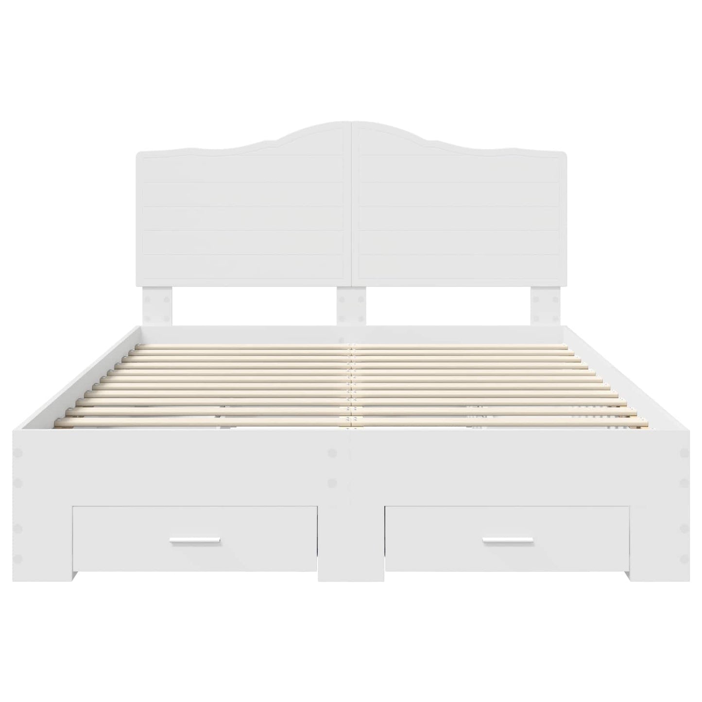 vidaXL Bed Frame with Headboard White 140 x 190 cm Engineered Wood