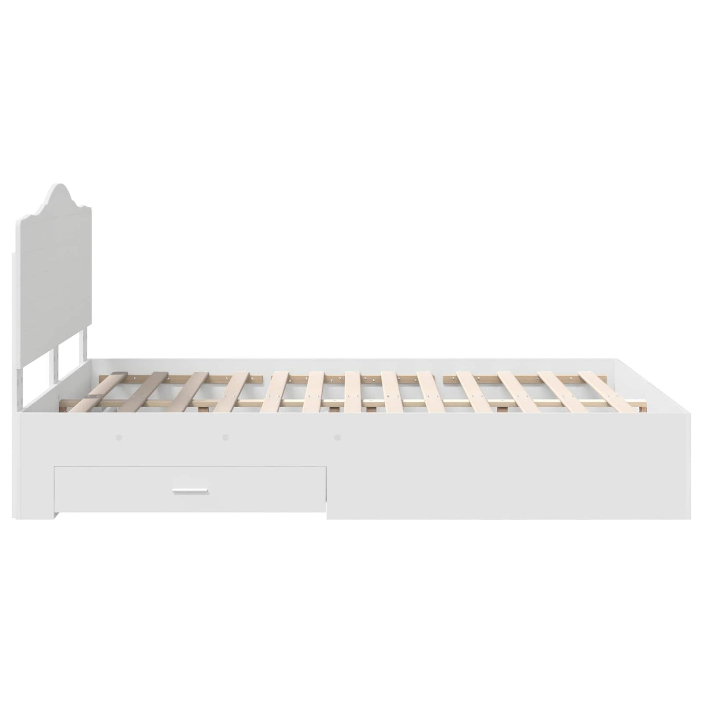 vidaXL Bed Frame with Headboard White 140 x 190 cm Engineered Wood