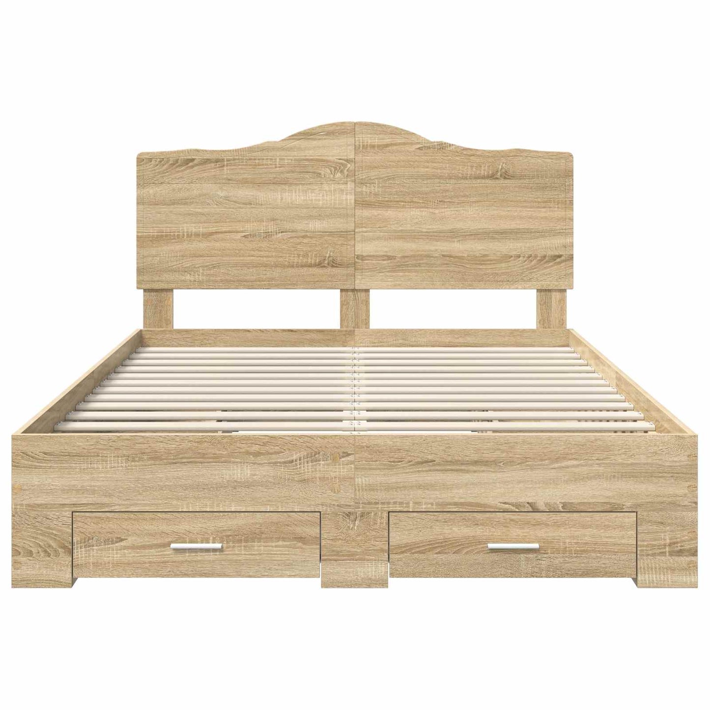 vidaXL Bed Frame with Drawer Sonoma Oak 140 x 190 cm Engineered Wood