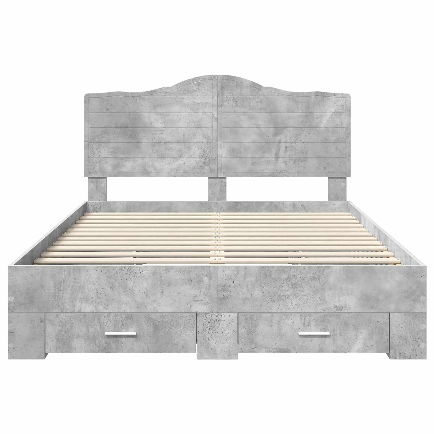 vidaXL Bed Frame Concrete Grey 140 x 190 cm Engineered Wood