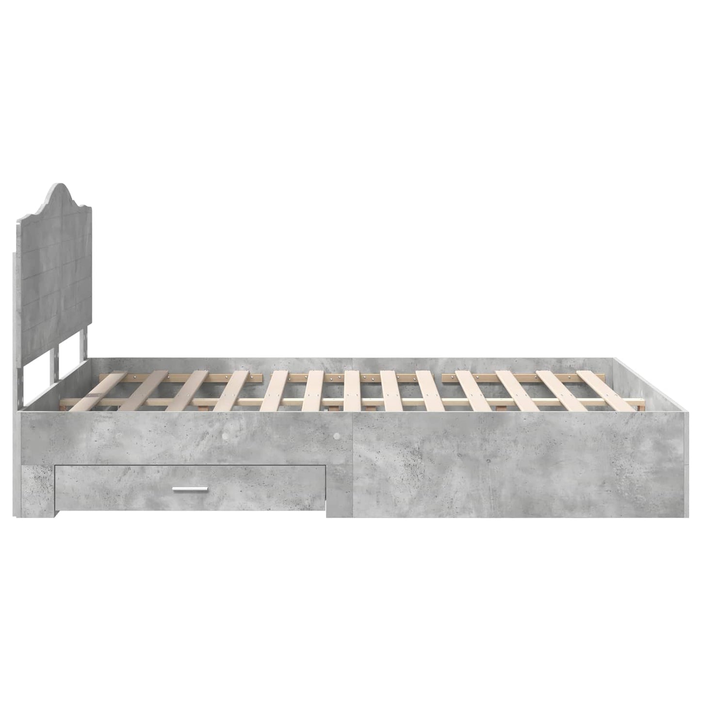 vidaXL Bed Frame Concrete Grey 140 x 190 cm Engineered Wood