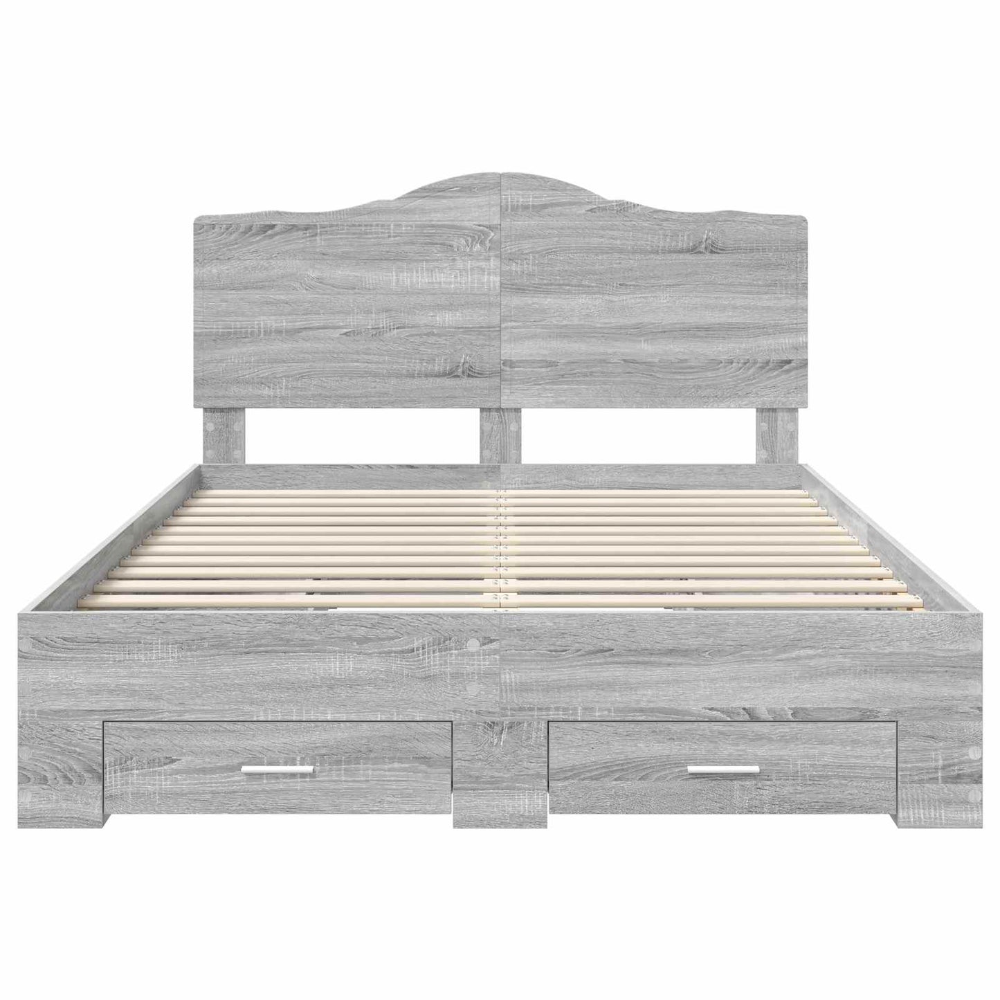 vidaXL Bed Frame with Drawer Grey Sonoma 140 x 190 cm Engineered Wood