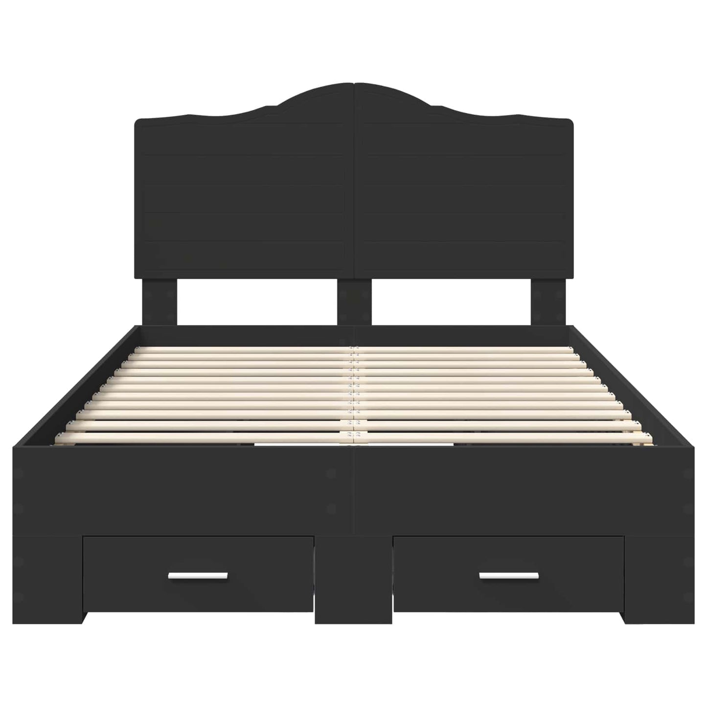 vidaXL Bed Frame with Headboard Black 120 x 200 cm Engineered Wood