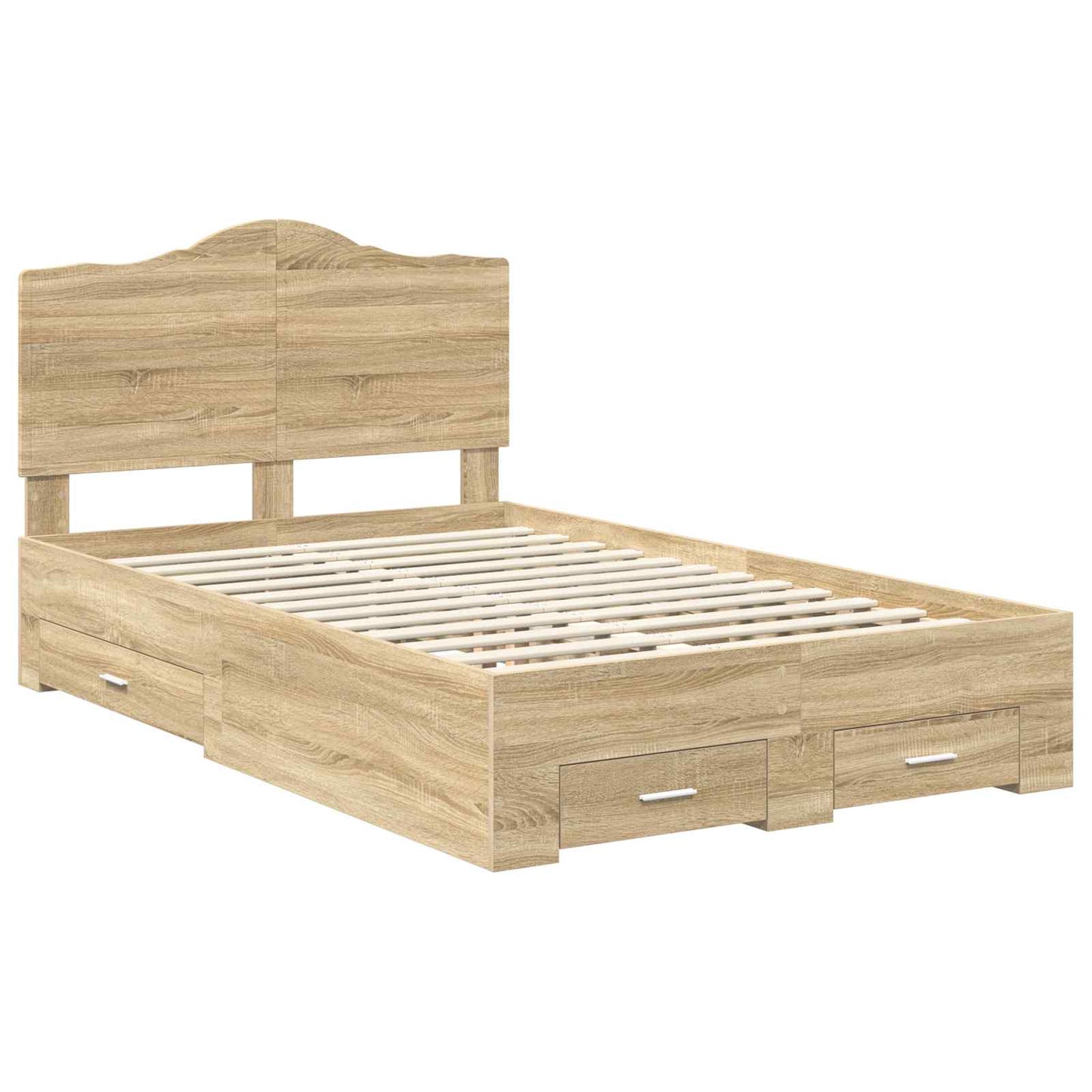 vidaXL Bed Frame with Drawer Sonoma Oak 120 x 200 cm Engineered Wood