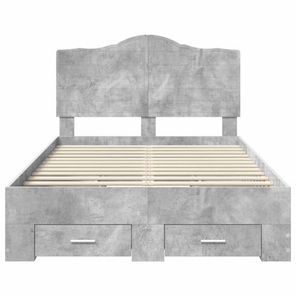 vidaXL Bed Frame Concrete Grey 120 x 200 cm Engineered Wood
