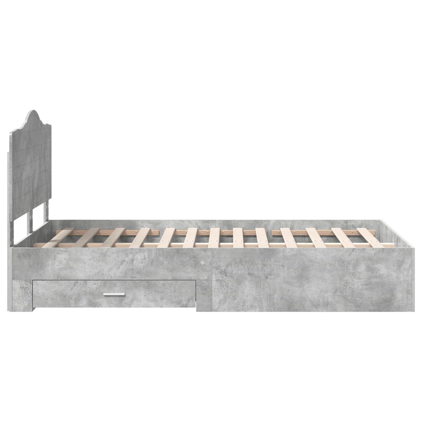 vidaXL Bed Frame Concrete Grey 120 x 190 cm Engineered Wood