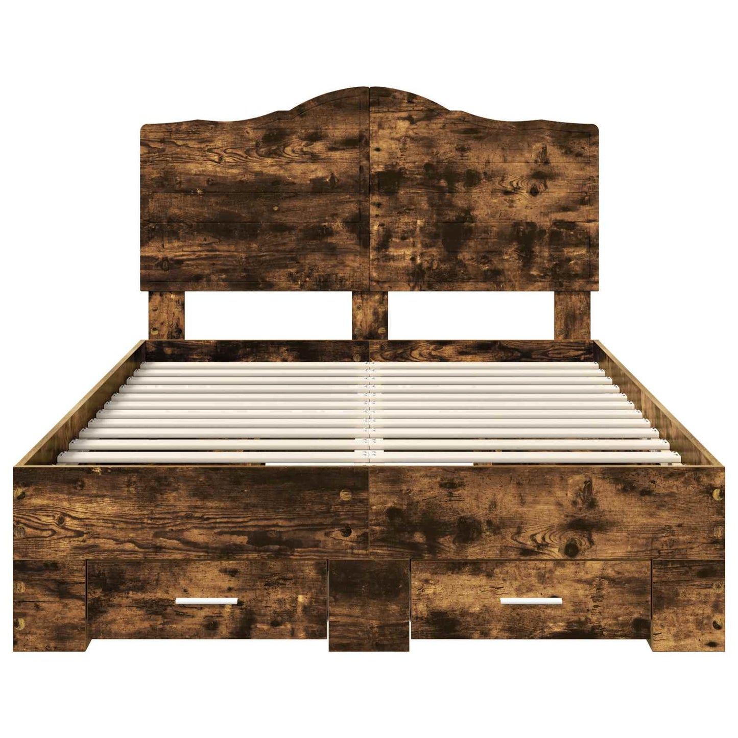 vidaXL Bed Frame with Drawer Smoked Oak 120 x 190 cm Engineered Wood