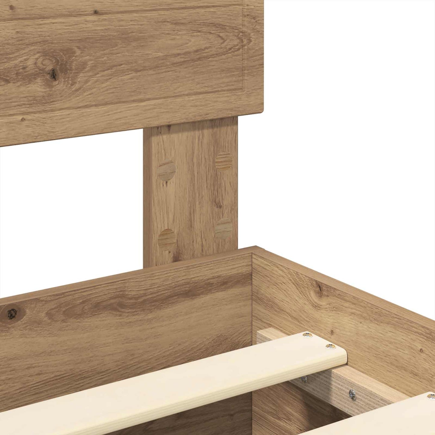 vidaXL Bed Frame with Drawer Artisan Oak 120 x 190 cm Engineered Wood