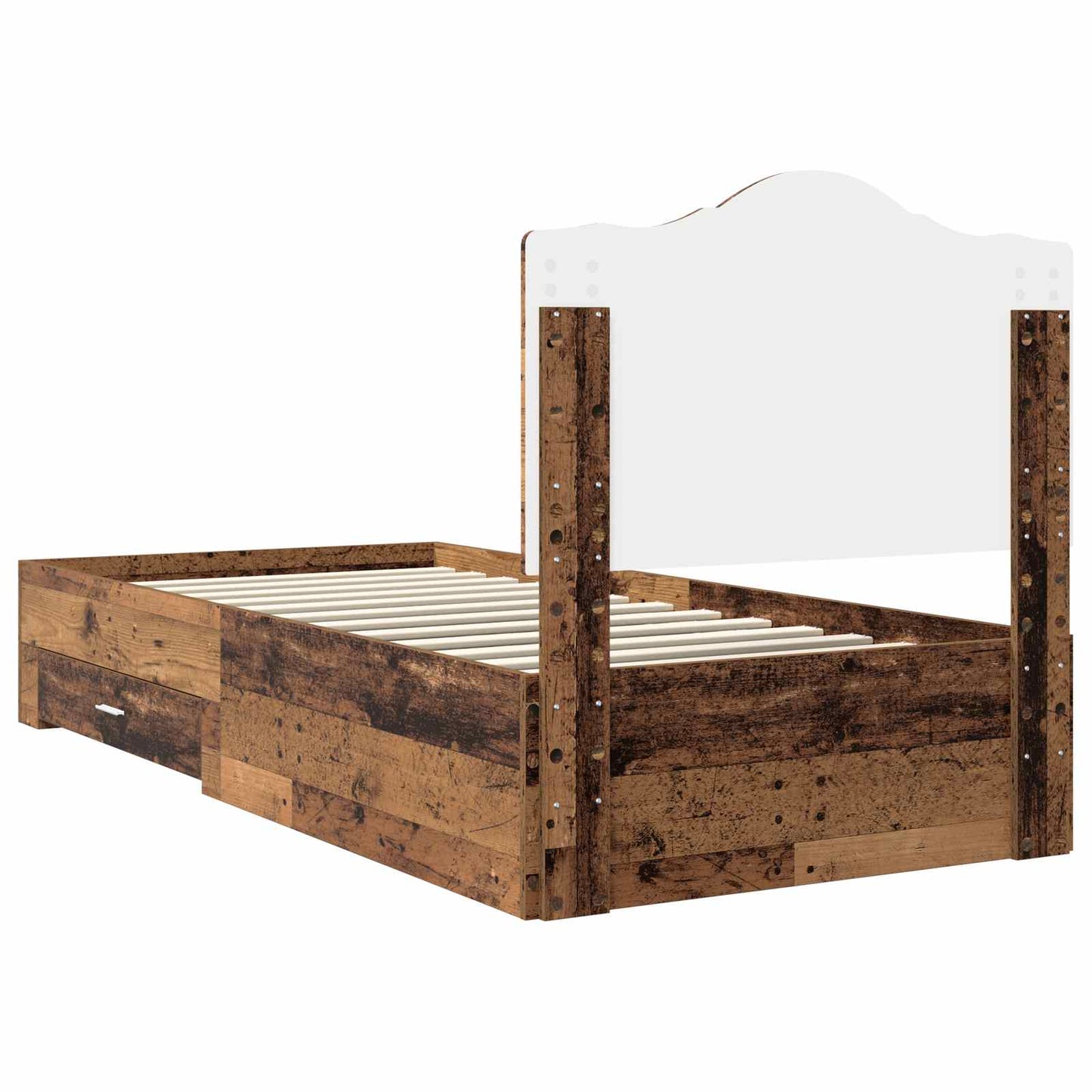 vidaXL Bed Frame with Headboard Old Wood 100 x 200 cm Engineered Wood