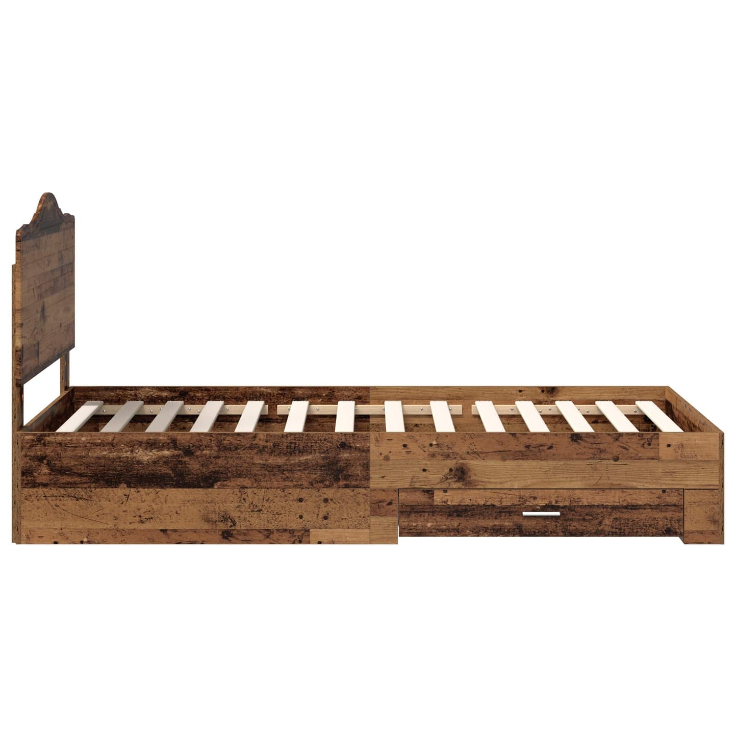 vidaXL Bed Frame with Headboard Old Wood 90 x 200 cm Engineered Wood