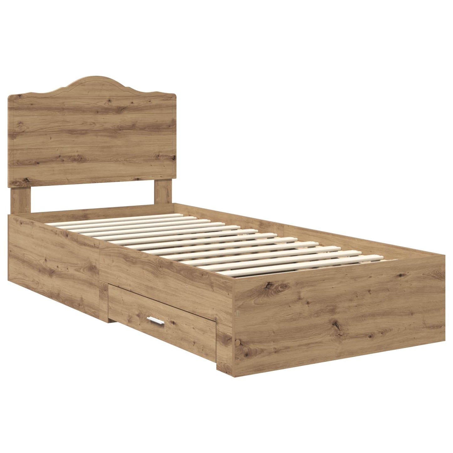 vidaXL Bed Frame with Drawer Artisan Oak 90 x 200 cm Engineered Wood