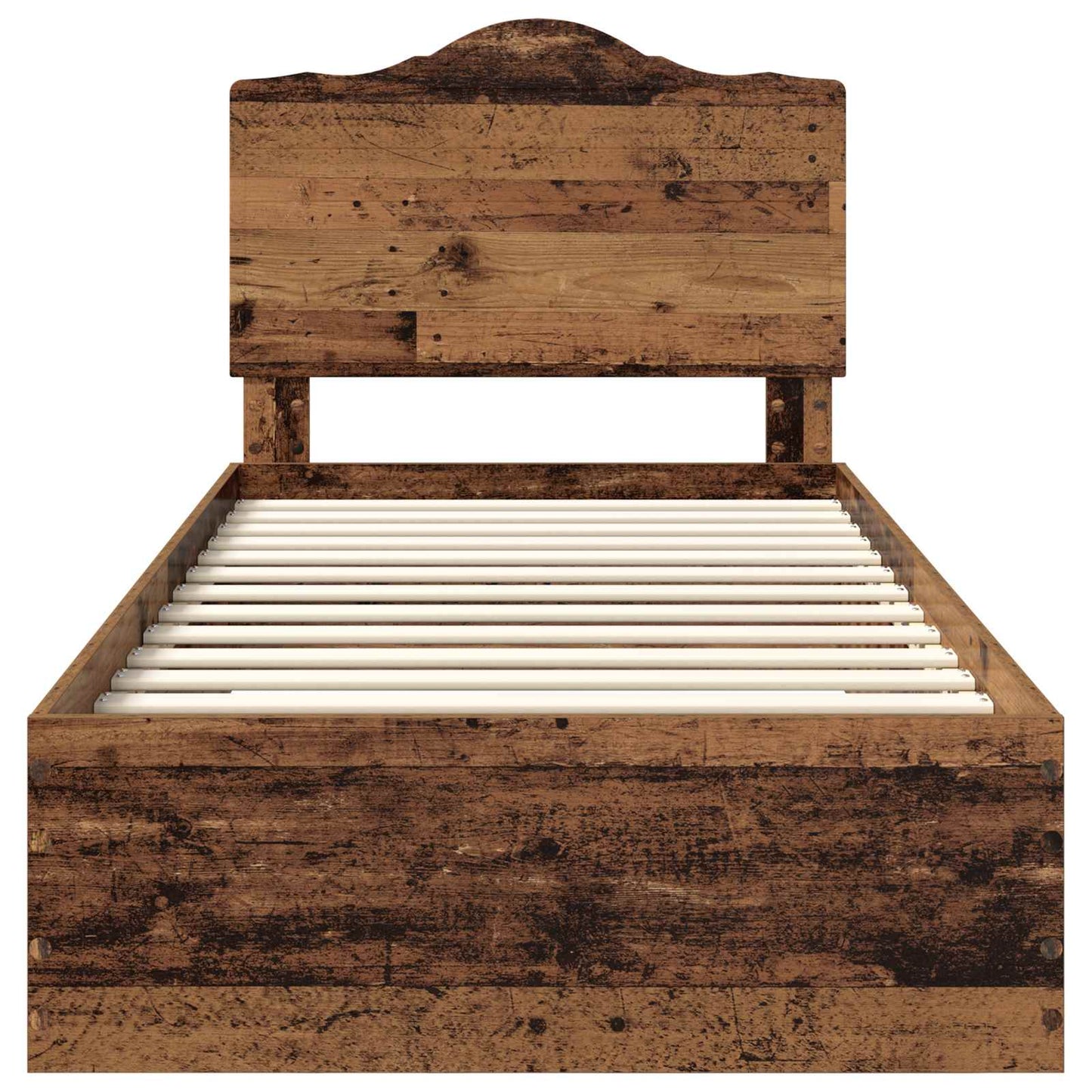 vidaXL Bed Frame with Headboard Old Wood 90 x 190 cm Engineered Wood