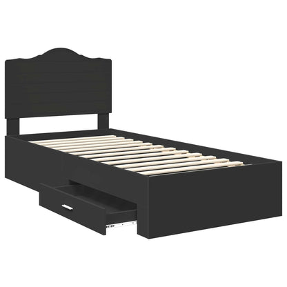 vidaXL Bed Frame with Headboard Black 70 x 190 cm Engineered Wood