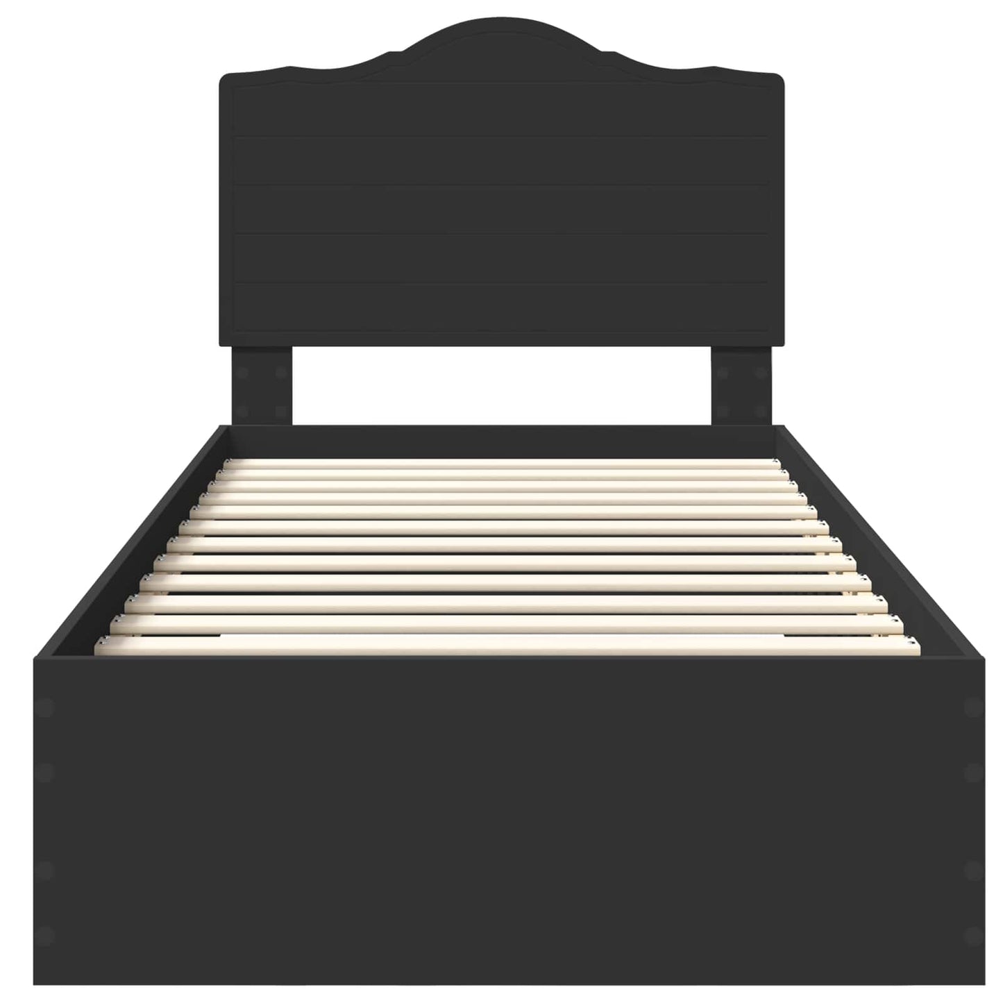 vidaXL Bed Frame with Headboard Black 70 x 190 cm Engineered Wood
