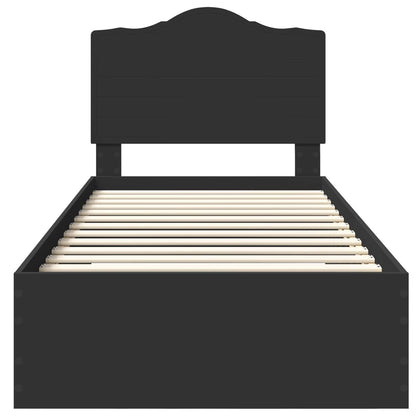 vidaXL Bed Frame with Headboard Black 70 x 190 cm Engineered Wood