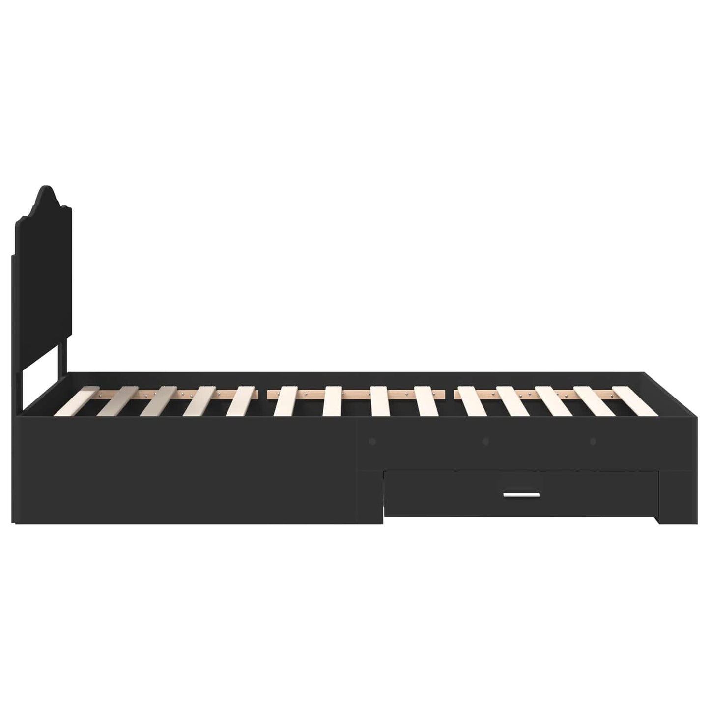 vidaXL Bed Frame with Headboard Black 70 x 190 cm Engineered Wood